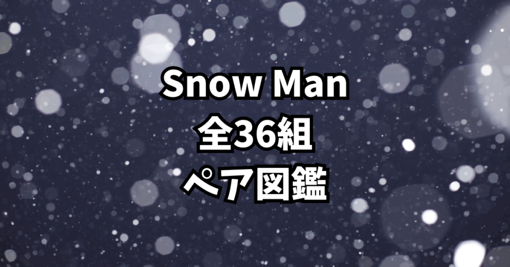 【完全保存版】Snow Manペア図鑑｜仲良しコンビの関係性を全網羅！